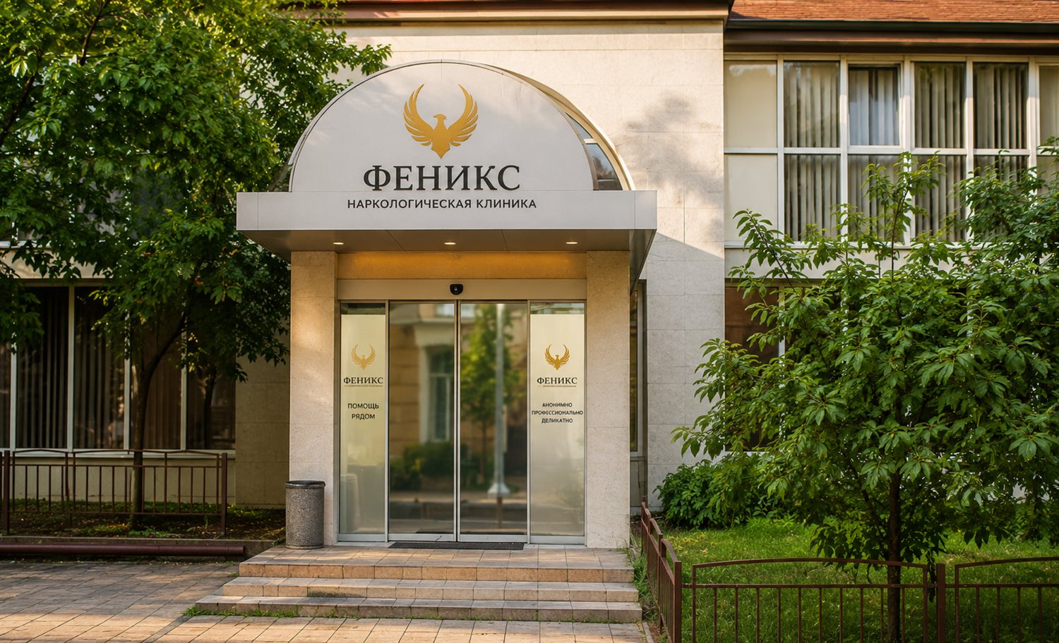 Вход в наркологическую клинику «Феникс» в Тынде